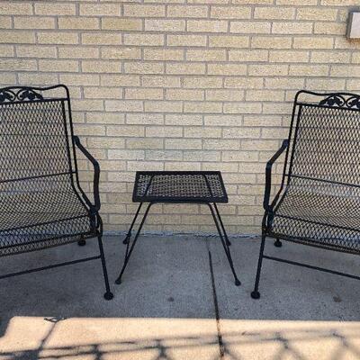 (2) Wrought Iron 3-Piece Patio Sets $140.00 each
Chair: 35