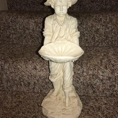 Boy Resin birdfeeder statue
