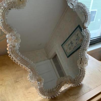 Murano glass framed mirror