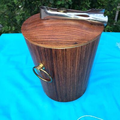 Wood tone - tin ice bucket