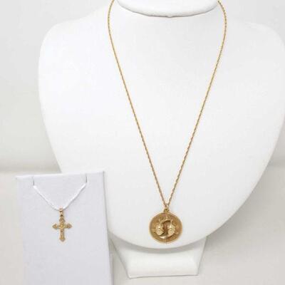 #120 â€¢ 14K Gold Pendant, and Necklace With Pendant- 12.3g
