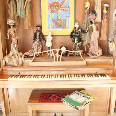 Vintage puppets from India and Indonesia