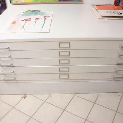 Vintage flat file with pedestal base