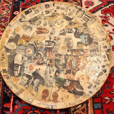 Vintage Danish teak collage tray