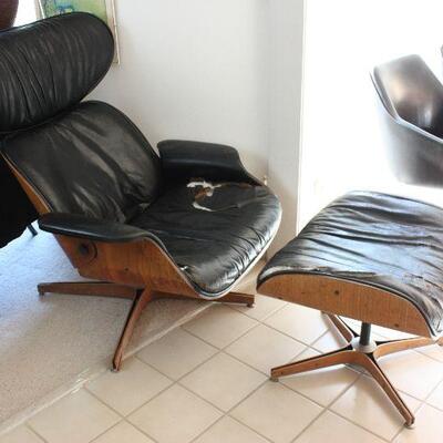 Vintage Plycraft Eames-style lounge chair with ottoman