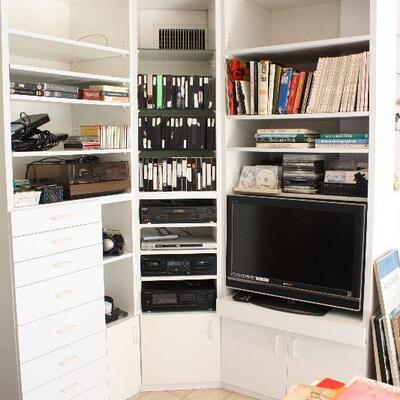 Vintage electronics and Onkyo stereo components, vhs tapes, Sony TV