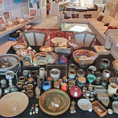 Mid-century furniture, art, pottery