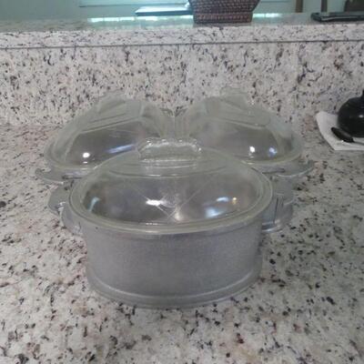 Guardian Service Cookware 3 Triangle Pots with Glass Lids