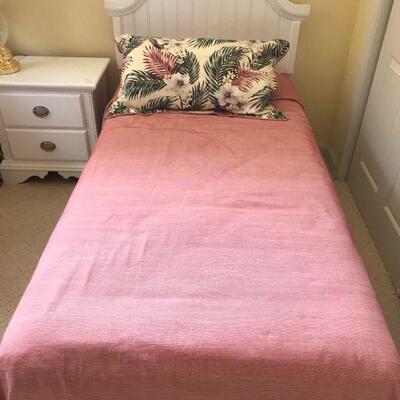 (2) Twin Beds with Great condition mattress and boxsprings | Matching side table