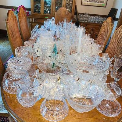 WATERFORD CRYSTAL, TABLE AND CHAIRS ARE VERY NICE ALSO--THOMASVILLE FURNITURE