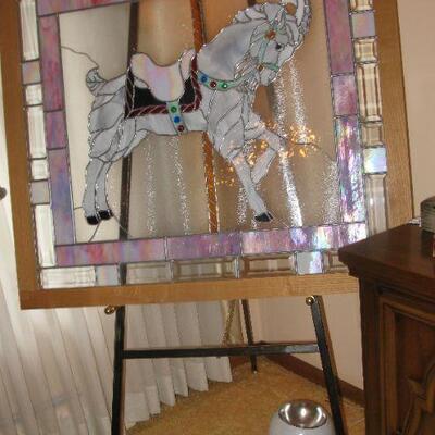 Carousel stained glass with stand                                                                          BUY IT NOW $ 165.00