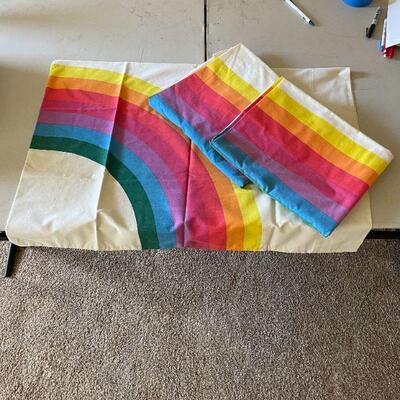 VINTAGE WAMSUTA RAINBOW TWIN SHEET SETS (2 sETS)