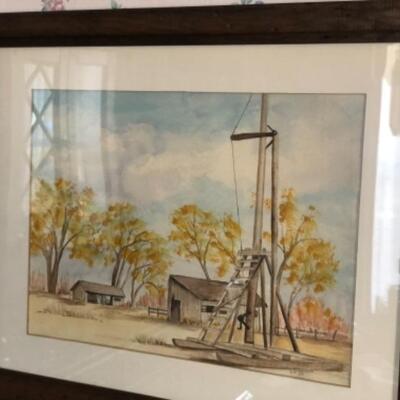 Framed watercolor signed by Eve Penrose 1978
$24
