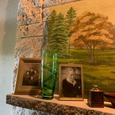 Vintage photos and original art throughout the house