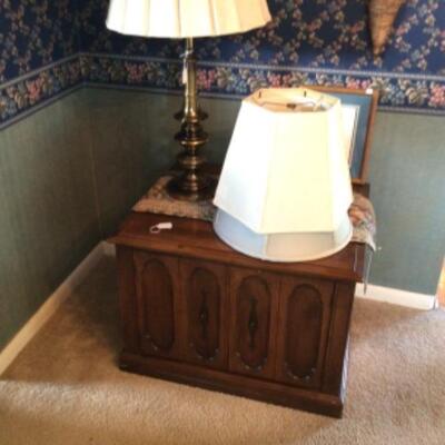 Solid large end table with huge storage. 