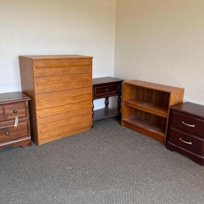 2600	

Book Shelf , Night Stands and Dresser
Measurements are approximately 1) Night stand 25â€ x 16â€ x 26â€ 1) Dresser 18â€ x 33â€...
