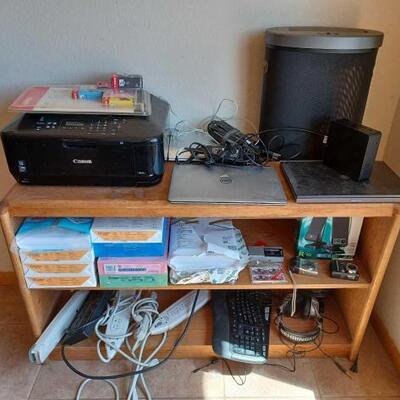 2950	

Canon MX-439, Dell Laptop, HP Laptop, Paper Shredder, Canon Poweshot A1000 And More
Wooden Shelving Unit Measures...