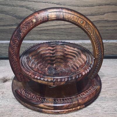 Afghan Handled Basket on Tray