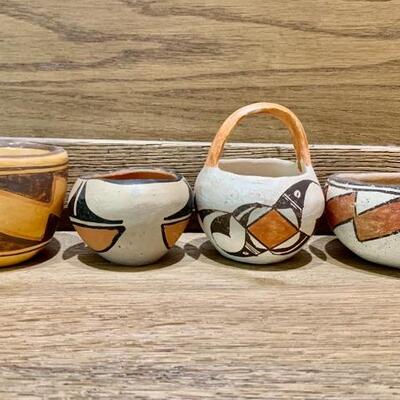 (4) Southwest Pottery Pots, Circa 1930's & 40's