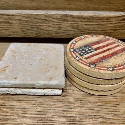 4 Flag coasters & 2 Tiles
