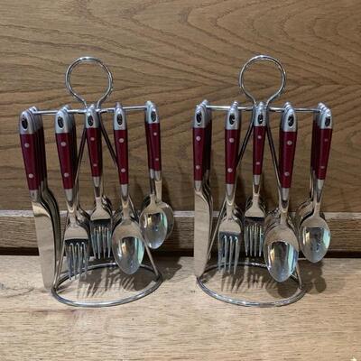 40 Pieces of Flatware on 2 Stands