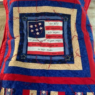 Patriotic Hand Made Prayer Knot Quilt