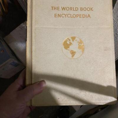 Set of 1957 World Book Encyclopedias.