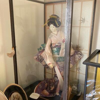 Geisha Doll Kimono in Case, Vintage 