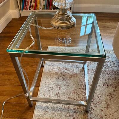 Steel & glass accent table