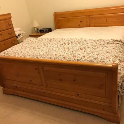 King bed with boxspring and mattress $350