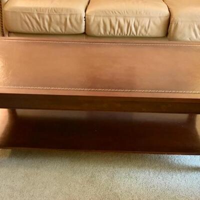 leather top coffee table $149
46 X 20 X 17