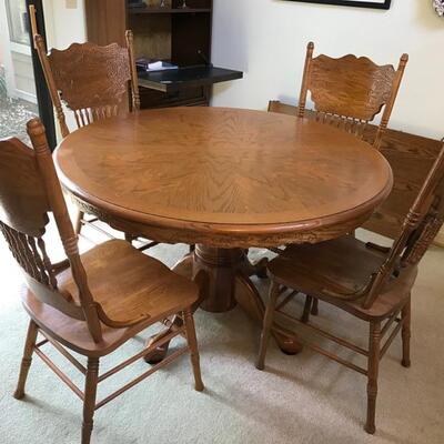 oak pedestal dining table $149
48 + 24