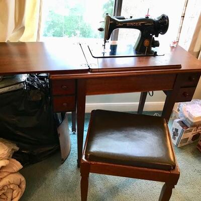 Singer sewing machine and stool $149