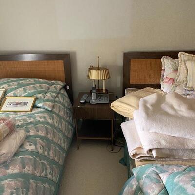 Custom made Mid Century Modern Twin Beds and Nightstand 