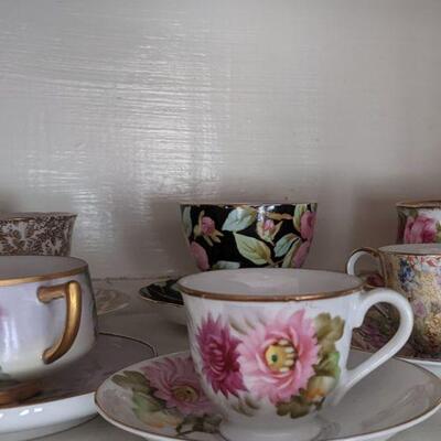 Antique hand painted teacups