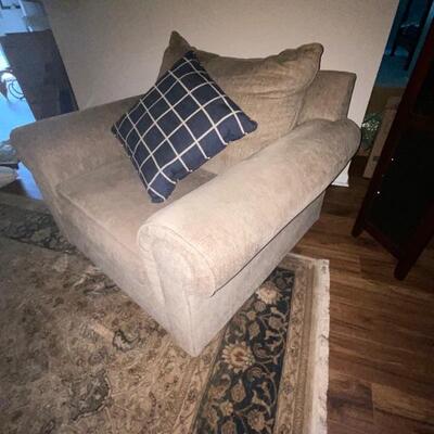 plush taupe chair (matching sofa -- sold separately)