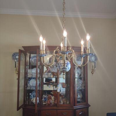 China cabinet is sold. Chandelier is still available