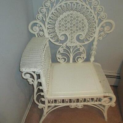 Antique Victorian Wicker Chair 