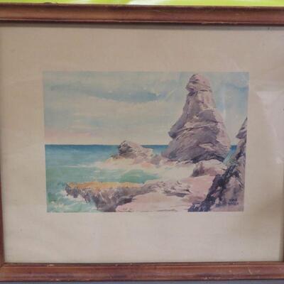 Signed Watercolor Bermuda painting by Adolf Treidler