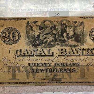 https://www.ebay.com/itm/124917796126	LRM8313 - 20 Dollar Canal Bank New Orleans Bank Note	Auction
