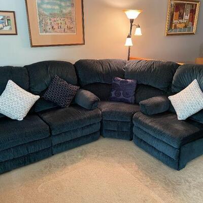 5 PC Sectional (Corner Section, Left Arm Recliner, Right Arm Recliner, Single Seat with Storage Drawer and Sleeper Loveseat)