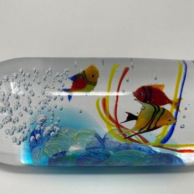 Venetian Handmade Aquarium Artistic Murano Glass Bottle- Signed by Artist 