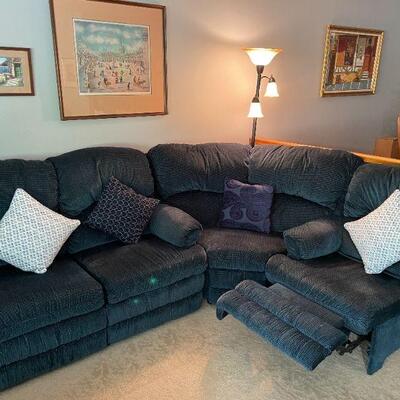 5 PC Sectional (Corner Section, Left Arm Recliner, Right Arm Recliner, Single Seat with Storage Drawer and Sleeper Loveseat)