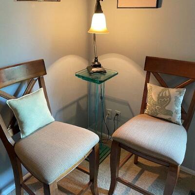 Dining Room Chairs with Slim Side Table and Lamp. Sold Separately. Dining Chairs are part of the dining set 