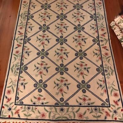 Crewel rug $175
47 1/2 X 78