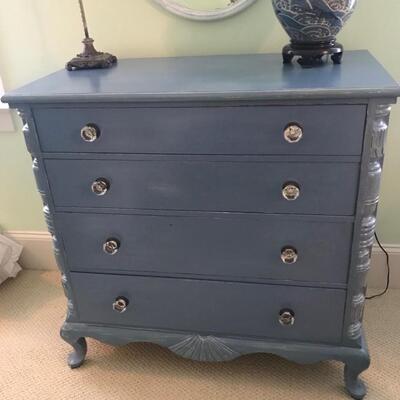 painted antique mahogany chest of drawers $350
39 1/2 X 21 X 39 1/2