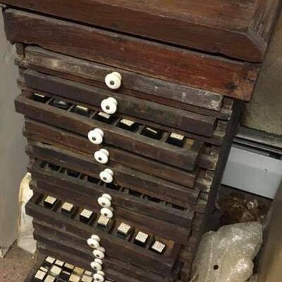 Specimen drawer filled with rocks, gemstones