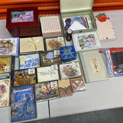 PST029 - Large Lot of Thank You Cards. Assorted Boxed Note Cards, Notepads, Cases & More