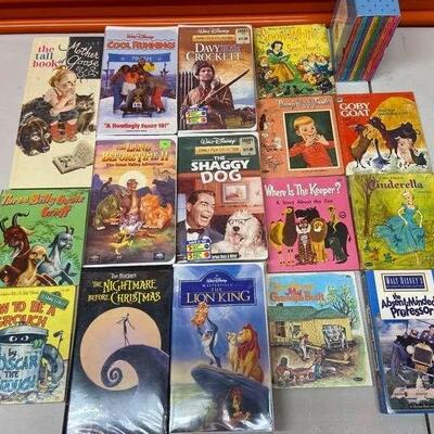 PST049 - Vintage Disney VHS Movies Brand New & Vintage Children's Books - See Photos & Description