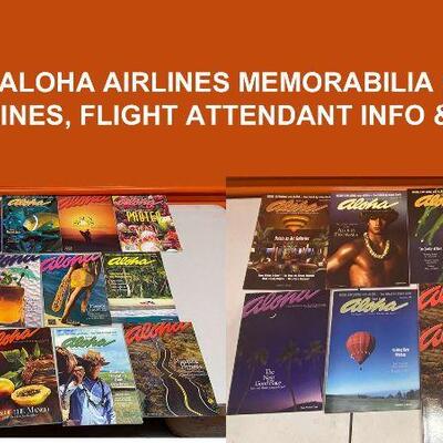 PST064 - Rare Aloha Airlines Memorabilia Inflight Magazines, Flight Attendant Info & More
